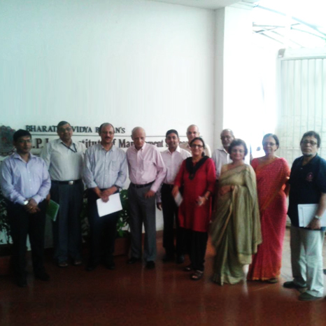 Karthik Nagendra with  Dr M L Shrikant, Hon Dean, & department heads of S P Jain Institute of management 
